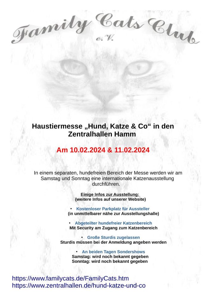 Int. Katzenausstellung im Rahmen der Haustiermesse "Hund, Katze & Co."